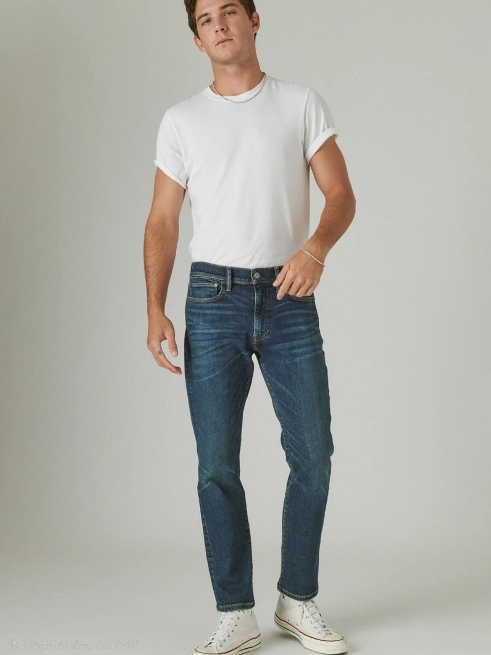 Lucky Brand Men's Slim Straight Dark Blue Jeans Size 36x32